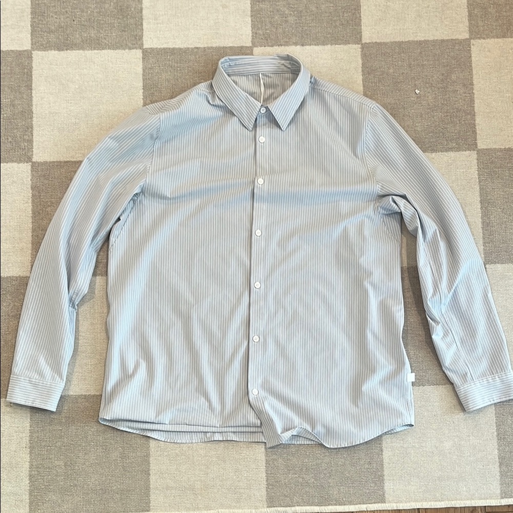 Lululemon New Venture Gray Striped Shirt